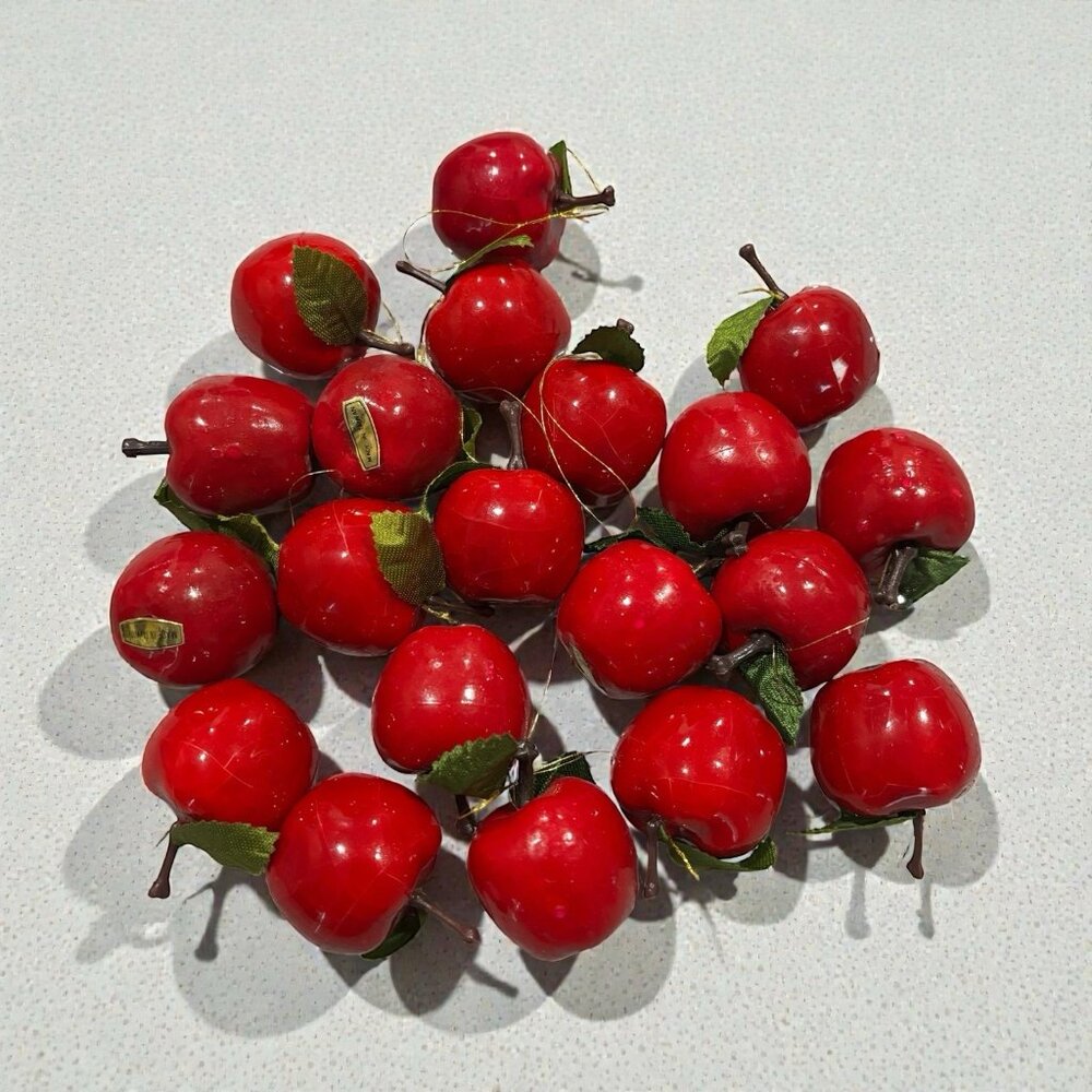Lot 20 Vintage Red Apple Ornaments Christmas Tree Decor See Pics